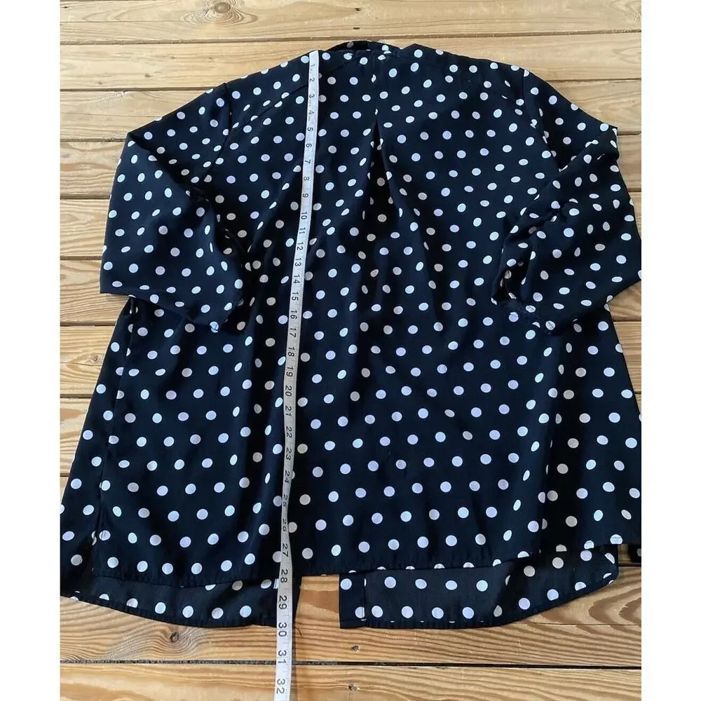Susan Graver Dot Button Up Top Size XL Women’s Black - Picture 5 of 7
